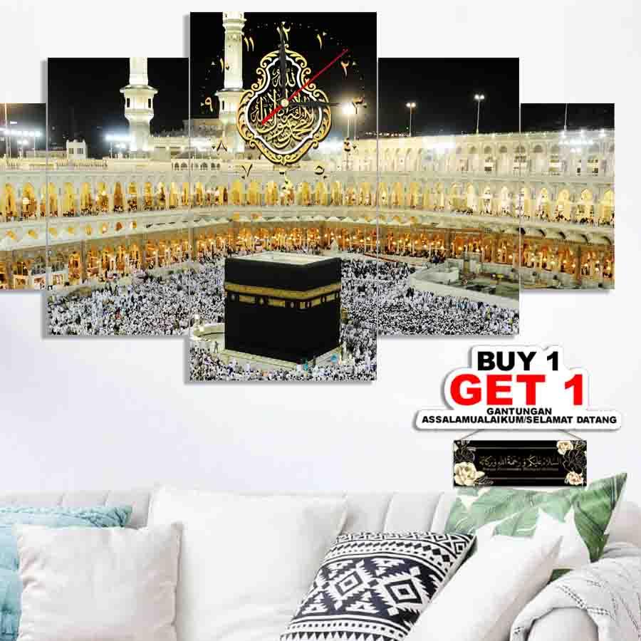 ♪ Jam Dinding Ka'bah Ukuran Besar Hiasan Dekorasi Rumah Islami ➵