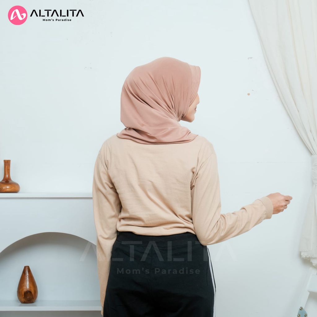 Altalita - Jilbab Sport Nadira pet Kerudung Bergo Instan Ukuran S pet Tebal Bahan Jersey Polos Premium Cocok Untuk Olahraga Volly Futsal Senam dan Sehari-Hari