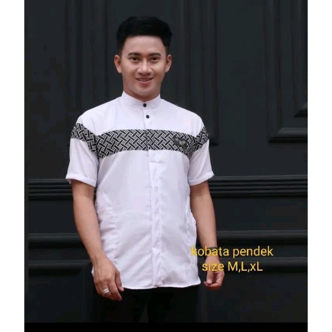 BAJU KOKO PRIA DEWASA LENGAN PENDEK MOTIF KOBATA/BAJU KOKO PRIA 2023