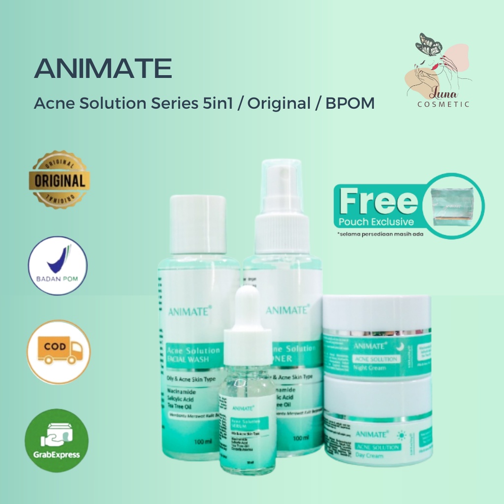 Animate Acne Solution Series 5in1 / Original / BPOM