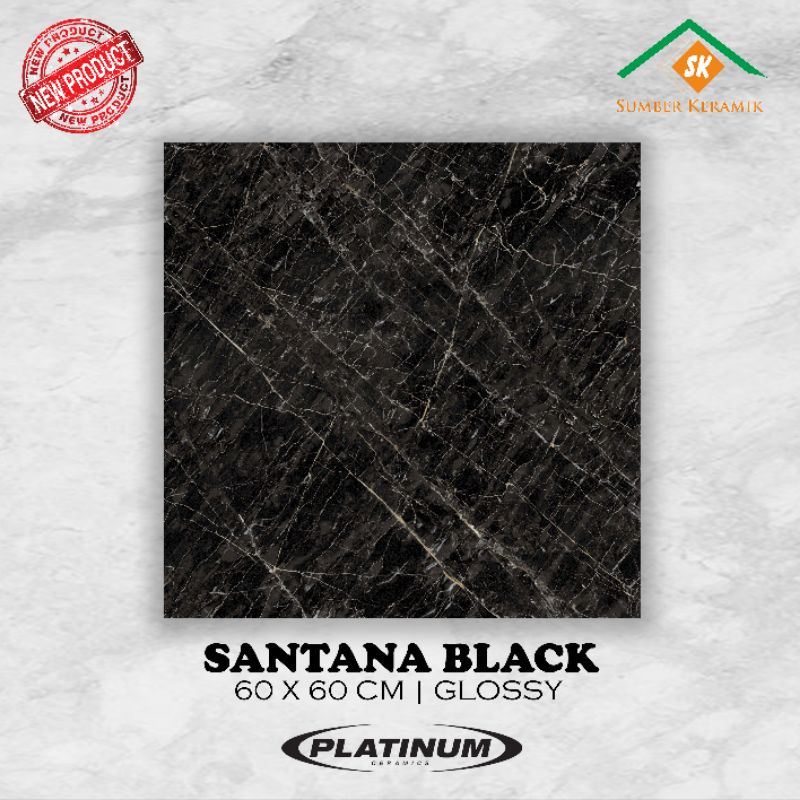 Keramik lantai 60x60 Santana black / Platinum / kw-1 /glossy
