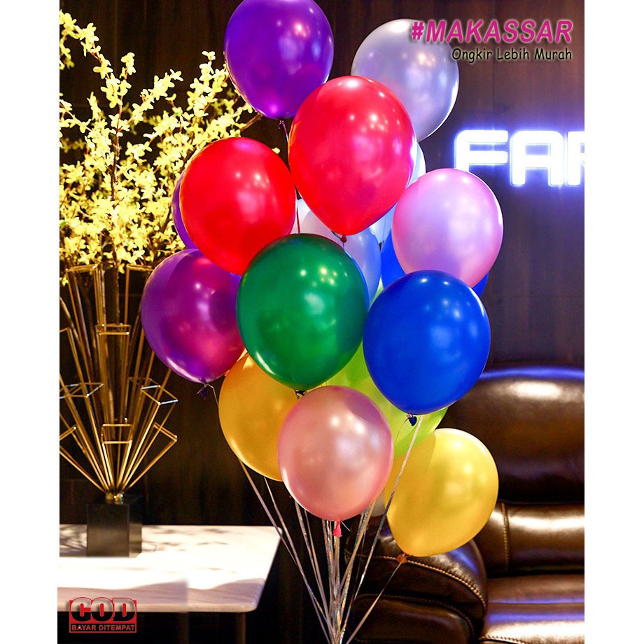 Balon Latex Metallic Ukuran 12 Inc High Quality Balon Ulang Tahun Warna Warni Balon Metalik Balon Huruf