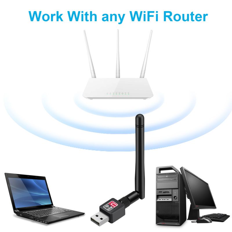 PP Wifi Receiver Universal Wifi Komputer PC Dongle USB Connector Penangkap Sinyal