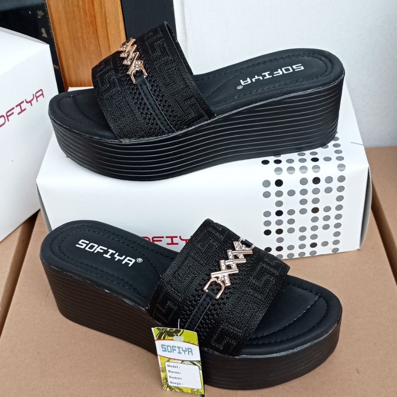 BEST SELLER Sandal Wedges Wanita import/sofiya Rajut/wedges Sofiya/Slop Sofiya sandal Wanita/Wedges 