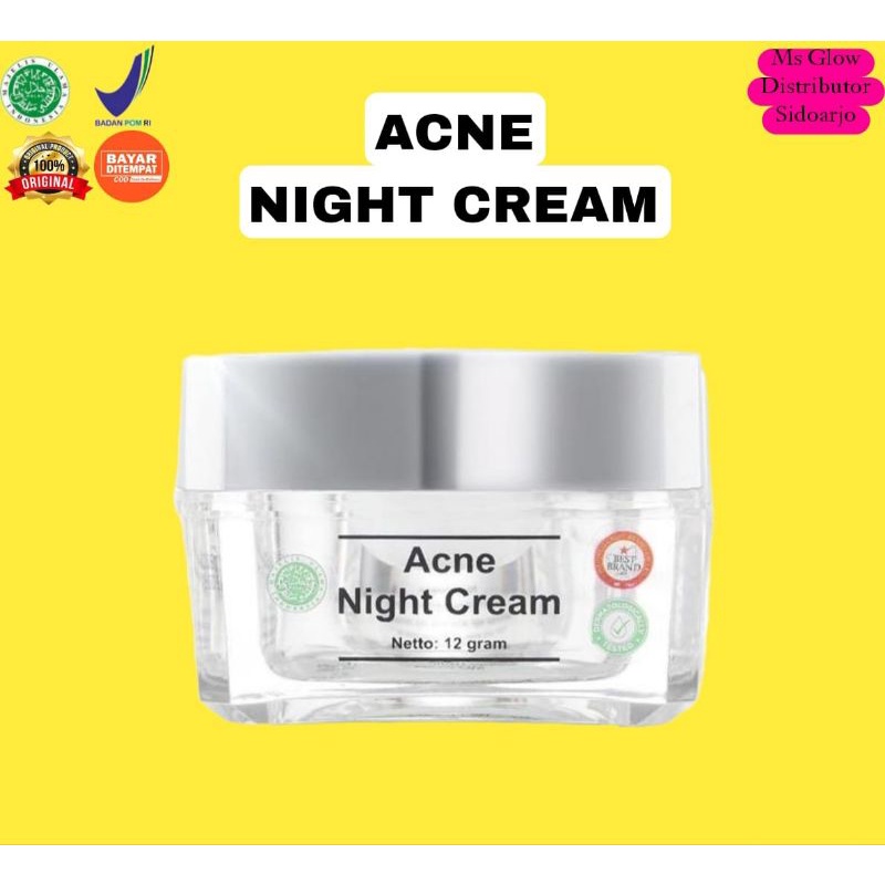 ACNE NIGHT CREAM MS GLOW / Cream Malam Acne Ms Glow