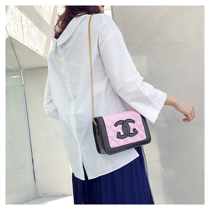 FYGALERY FYG1369 Tas Selempang Wanita Elegan Tas Perempuan Tali Rantai PU Murah