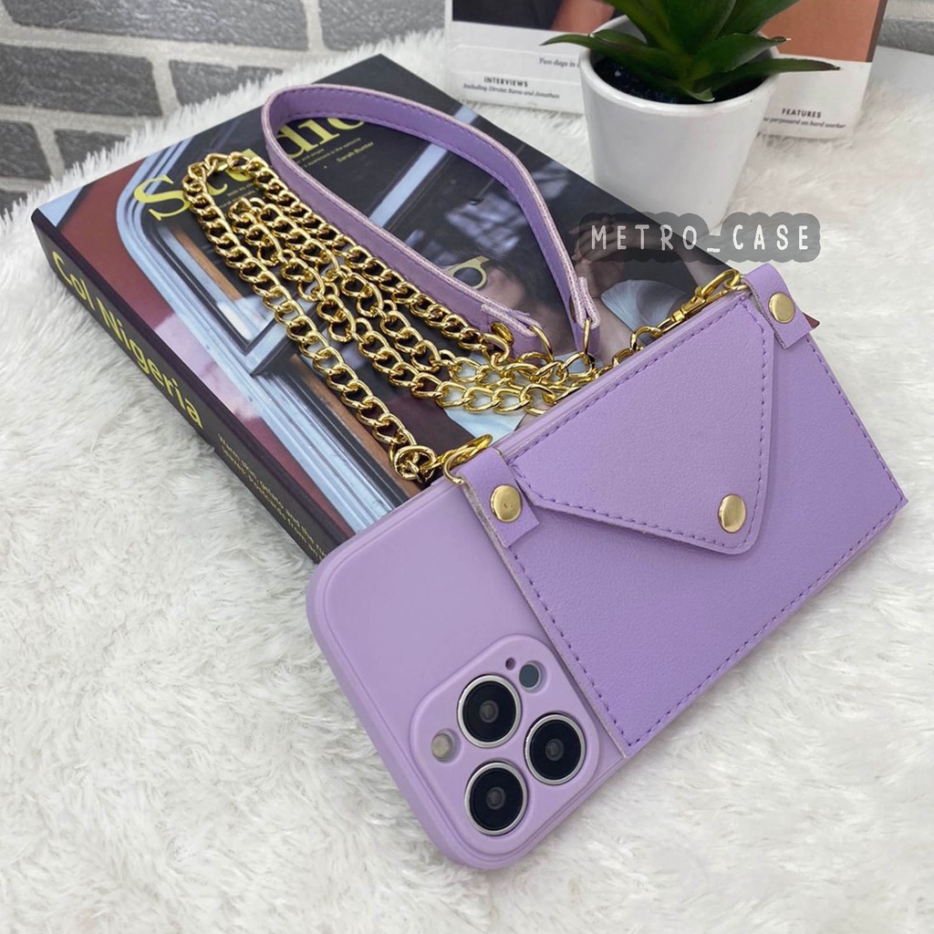 CASE DOMPET KULIT + TALI SLING FOR SAMSUNG A71 A12 A02 A02S A22 4G A22 5G A32 4G A32 5G A52 4G A52 5