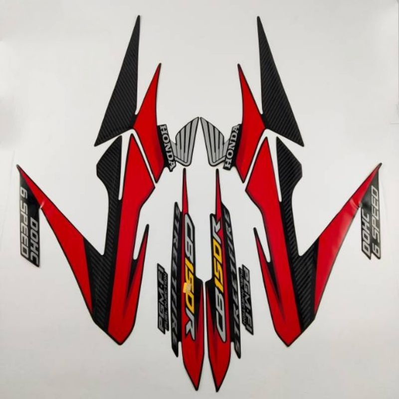 Striping sticker lis body honda cb 150r cb150r cb150 r streetfire 2014 hitam merah