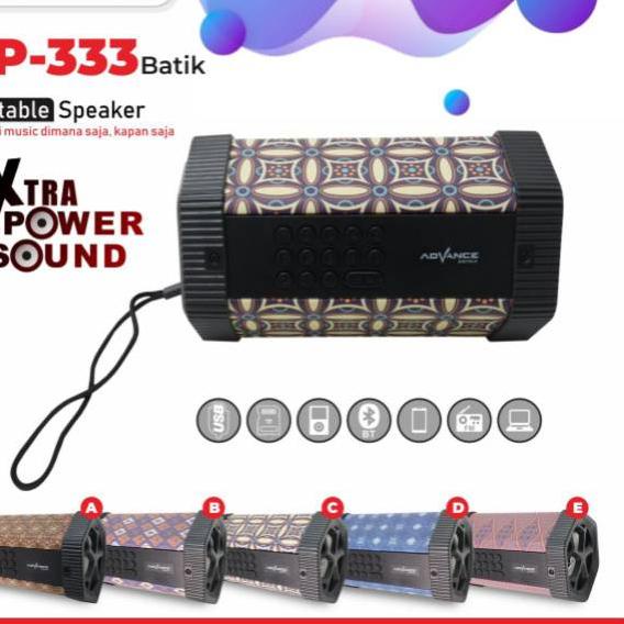◙ Speaker bluetooth music box advance tp 333/ tp333 batik ❅