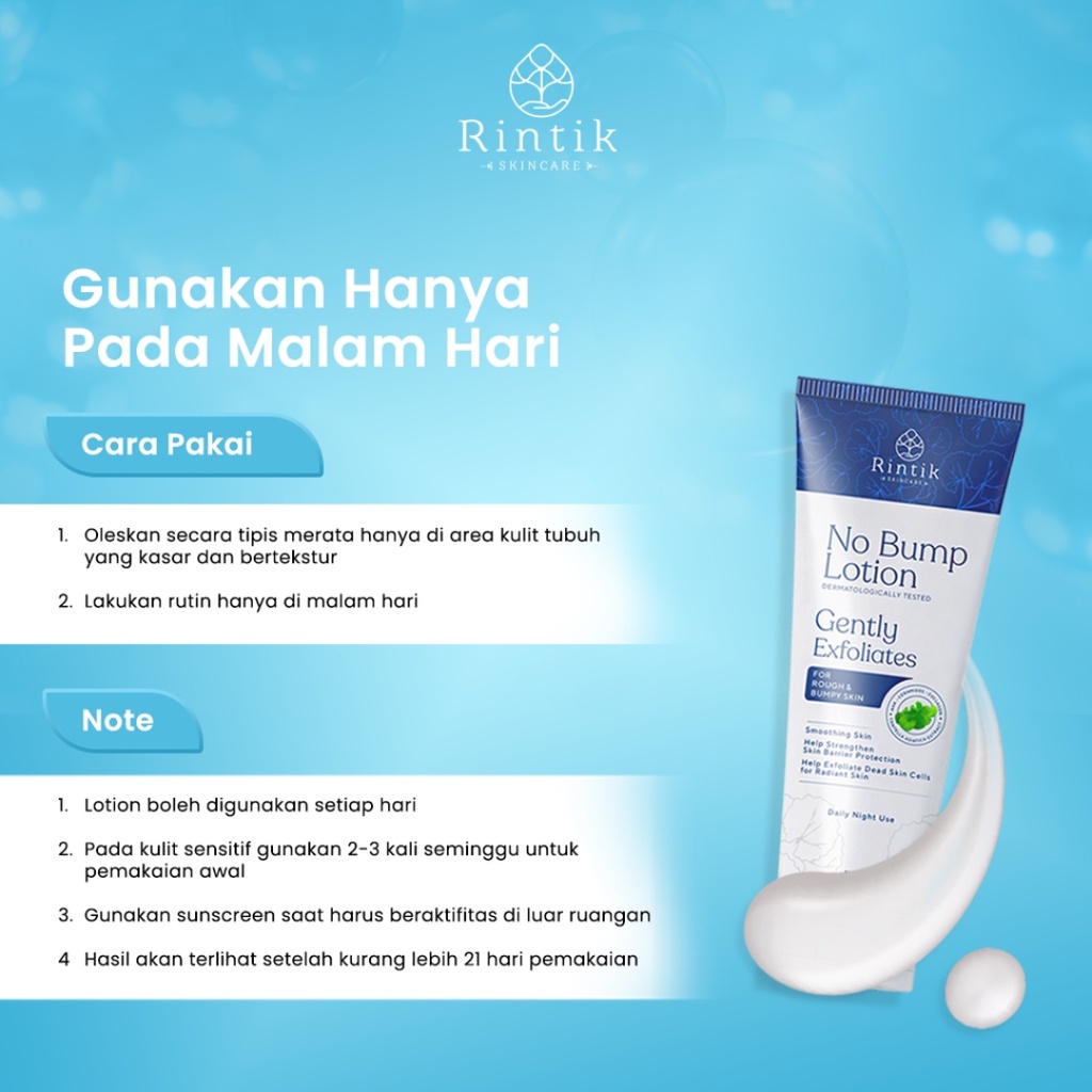 [ FREE GIFT ] Rintik Skincare No Bump Lotion - Lotion Tubuh Kulit Bruntusan Jerawat Punggung