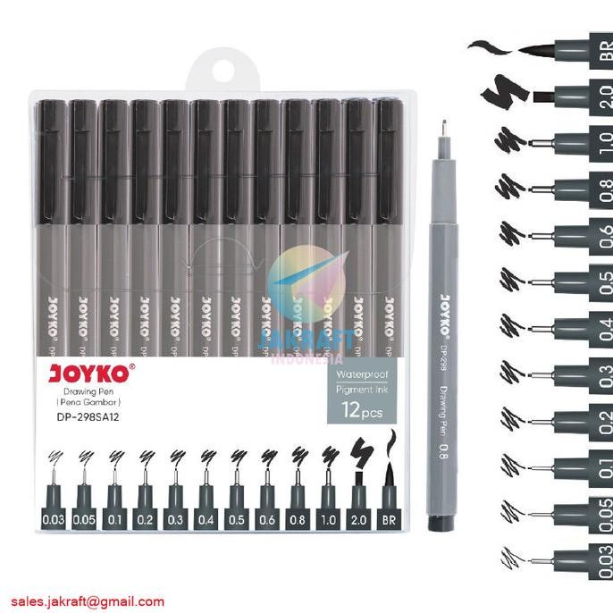

Terlaris Diskon Set 12 Pcs Drawing & Brush Pen Permanent Joyko Dp-298Sa12 Anti