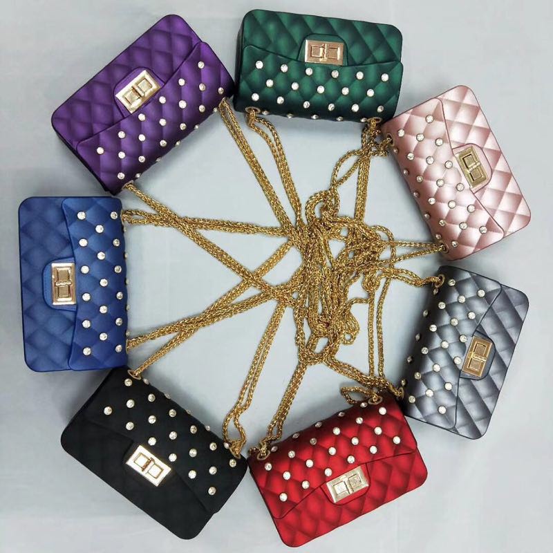 FYGALERY FYG1098 Tas Selempang Wanita Jelly Matte Maxi Diamond Motif Belah Ketupat 22Cm Slingbah Polos Fashion Murah