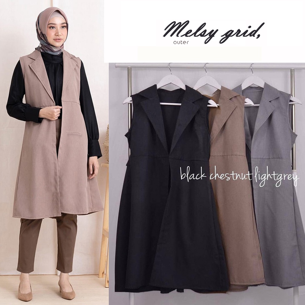 Melsy Grid Blazer - 3 Warna Real Pic/Pakaian Wanita/Bahan Bagus/Halus 504/506V/1725CB