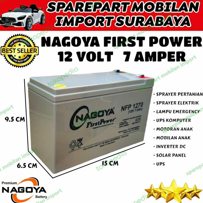 NAGOYA AKI VRLA 12 VOLT 7 AMPER ACCU MOBIL MAINAN ANAK 12V 7AH PLIKO