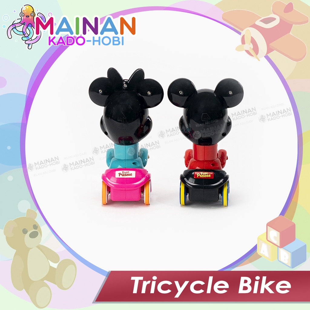 MAINAN MOTORIK ANAK DIECAST MOTOR VESPA KARAKTER KARTUN MICKEY MOUSE PRESSURE CAR TOYS