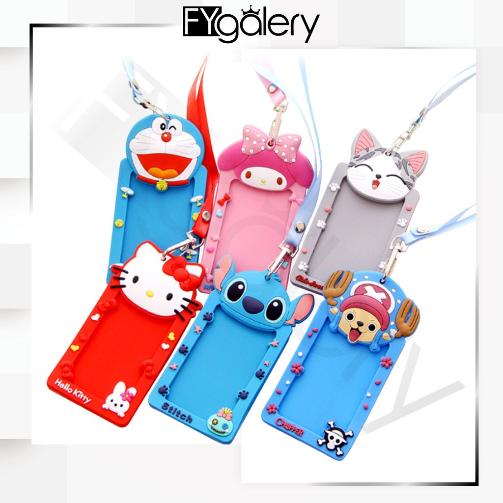 FYGALERY HL0002 Name Tag Karakter Cartoon Card Holder Penyimpanan Kartu ID Gantung Murah