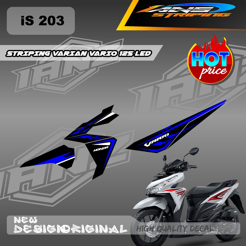 TERBARU STIKER STRIPING MOTOR HONDA VARIO 125 LED VARIASI DESAIN WARNA / STIKER DECAL HONDA VARIO12 LED / DECAL KERETA HONDA VARIO  IS203