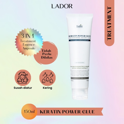 LADOR Keratin Power Glue Ampoule - Serum Nutrisi Perawatan Penghalus Pelembut Rambut Rusak