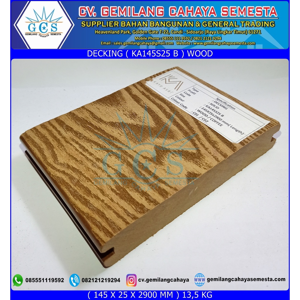KA145S25 B - Decking WPC / Lantai WPC / Lantai Kolam Renang
