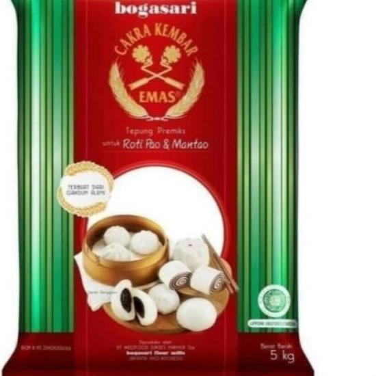 

✈ TEPUNG CAKRA KEMBAR EMAS UNTUK ROTI DAN PAO 5 Kg ◘