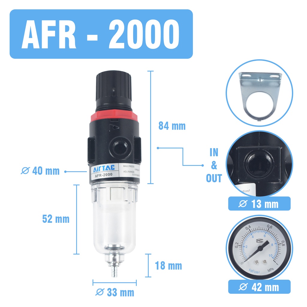 Air Filter Regulator atau Saringan Kompresor Ar2000 Afr2000 Afc2000  1/4