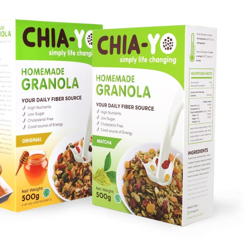 

♘ Chiayo PAKET : 2 Granola 500gr (Original & Matcha) ☊