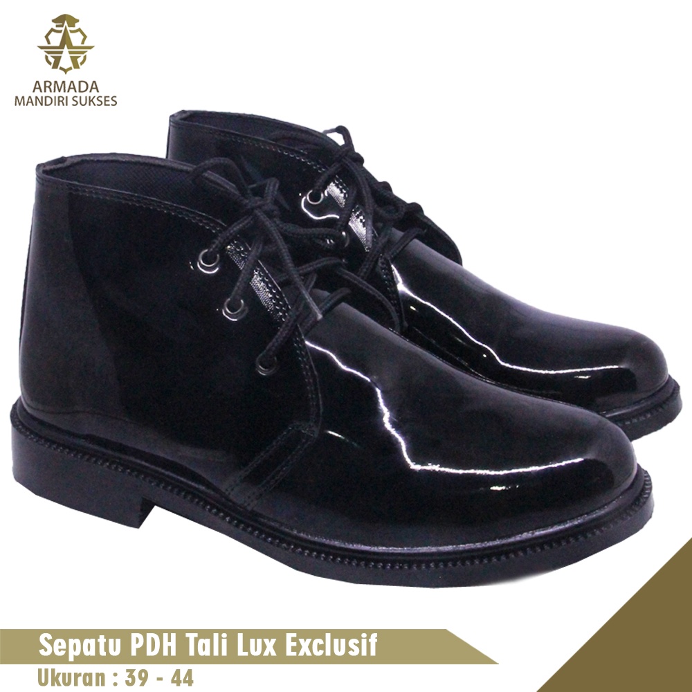 Sepatu PDH Kulit Exclusif - Sepatu Kulit Tali Exclusif