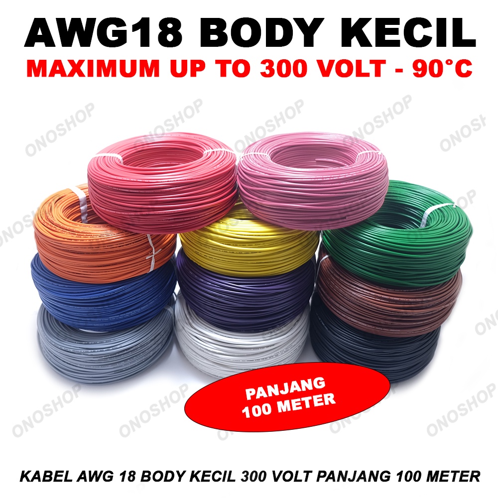Kabel AWG 18 Serabut Putih 100 Meter
