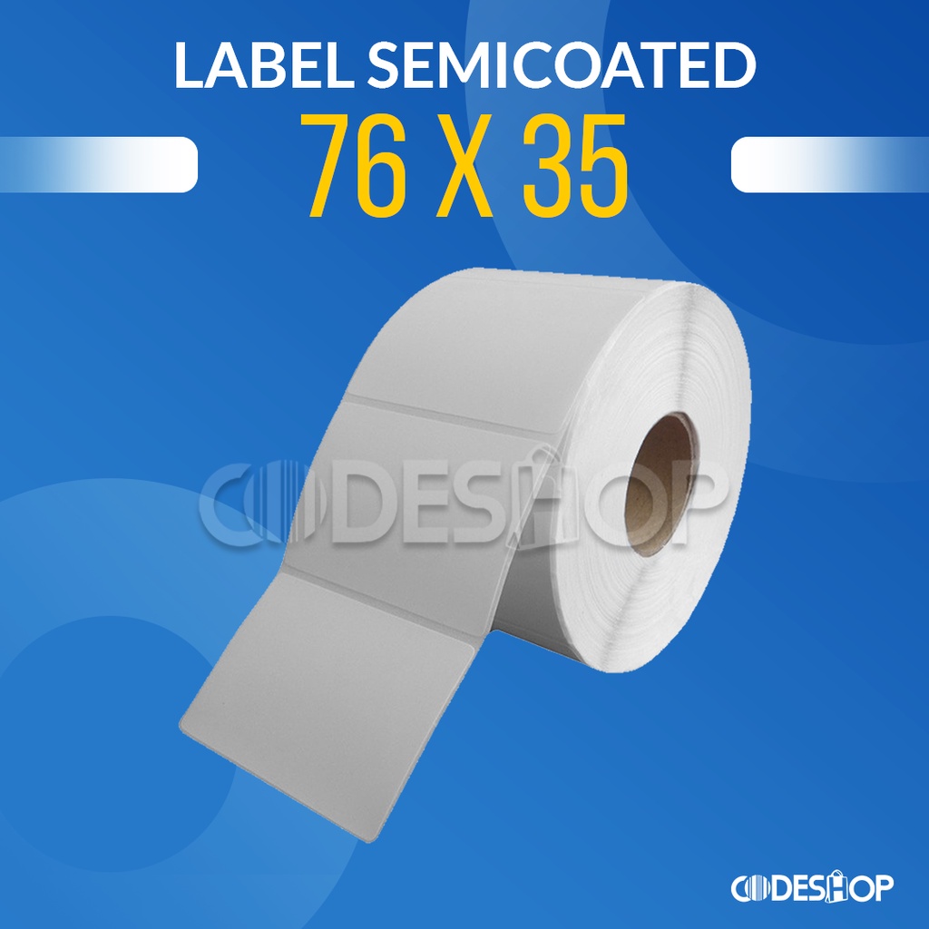 LABEL STIKER 76X35 SEMICOATED 1 LINE - STIKER 76 X 35 E-TIKET RUMAH SAKIT ISI 1250 PCS