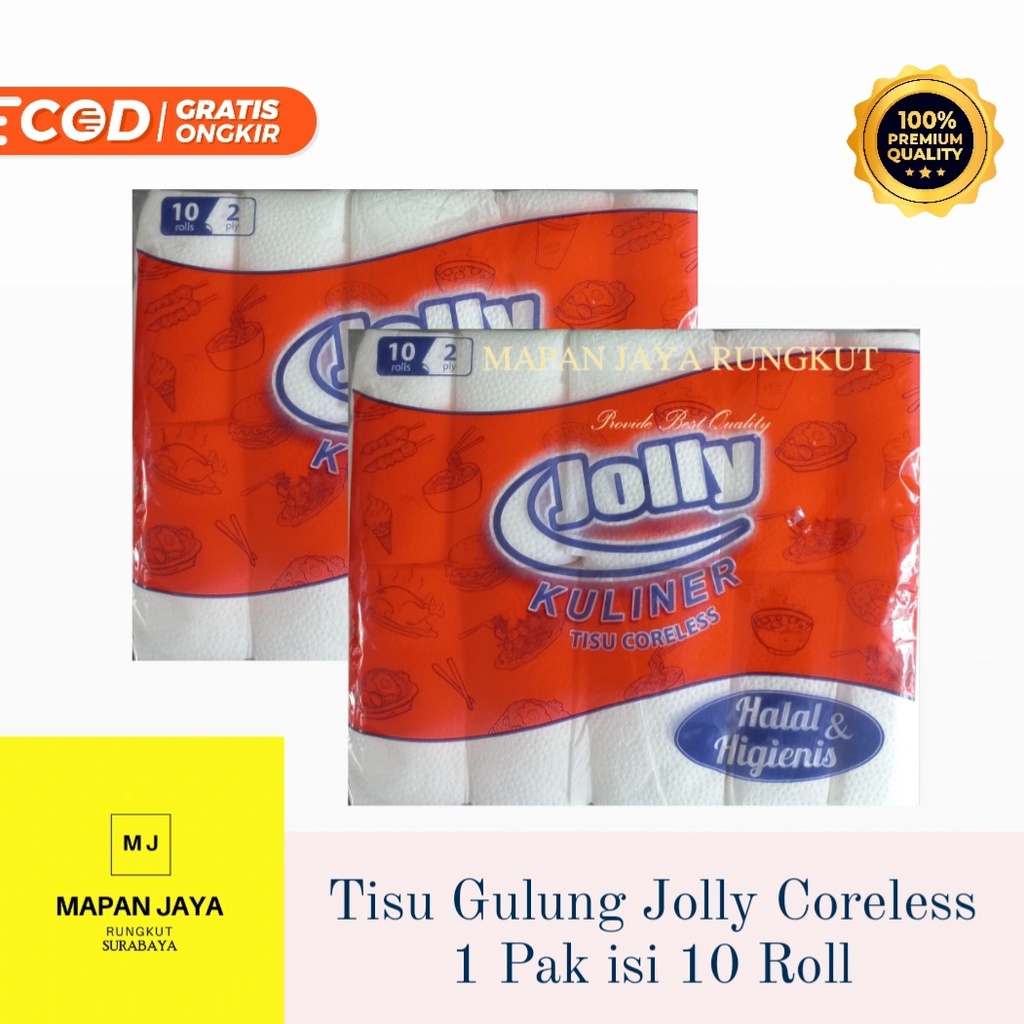 Tissue Gulung Jolly Coreless Tissue Roll Jolly Kuliner / Toilet 10 ROLL