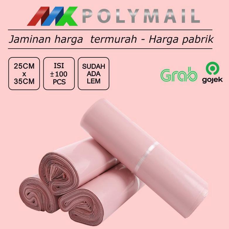 

Top Murah POLYMAILER ±100PCS 25x35CM BABY PINK PREMIUM GLOSSY PLASTIK POLYMAILER PINK