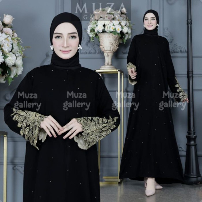 Gamis MUZA ABAYA HITAM ABAYA TURKEY SONIA (BUSUI)(Z4X3) Gamis Abaya Turkey Gamis Abaya Hitam Gamis A
