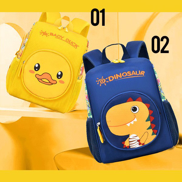 BARU LIN114 Tas Ransel Sekolah Anak Motif Baby Duck Dinosaur -Your Affordable Quality!