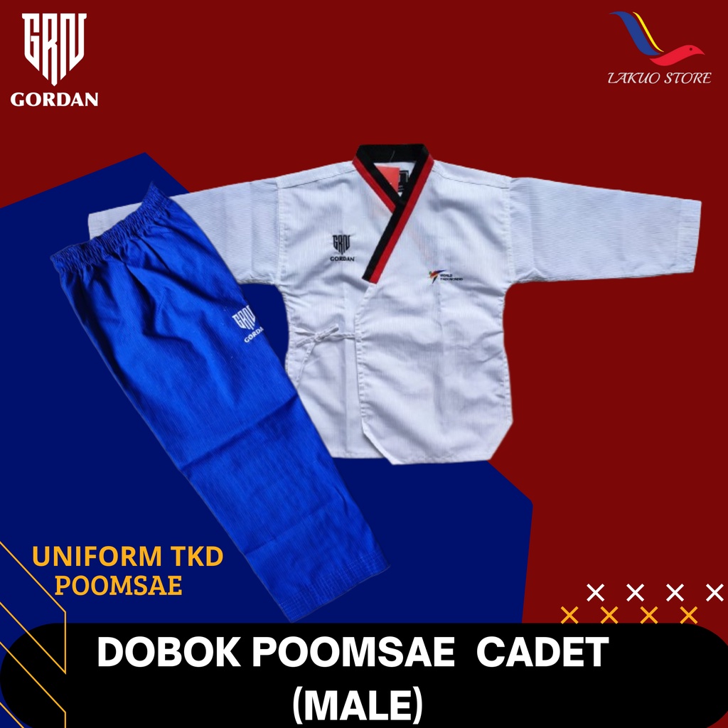 DOBOK POOMSAE GORDAN / SERAGAM TAEKWONDO POOMSAE / BAJU TAEKWONDO / DOBOK TAEKWONDO