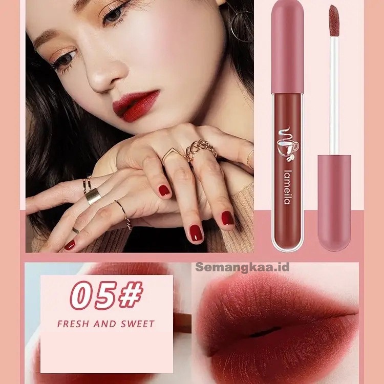 LAMEILA Lipstik Warna Nude Lip Glaze lasting Long matte Lipglos Cream LA108