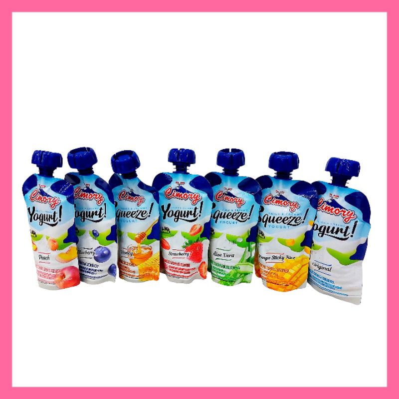 

cimory squeeze bites yogurt peach blueberry honey stoberry aloe vera mango original ketan peach 120gr