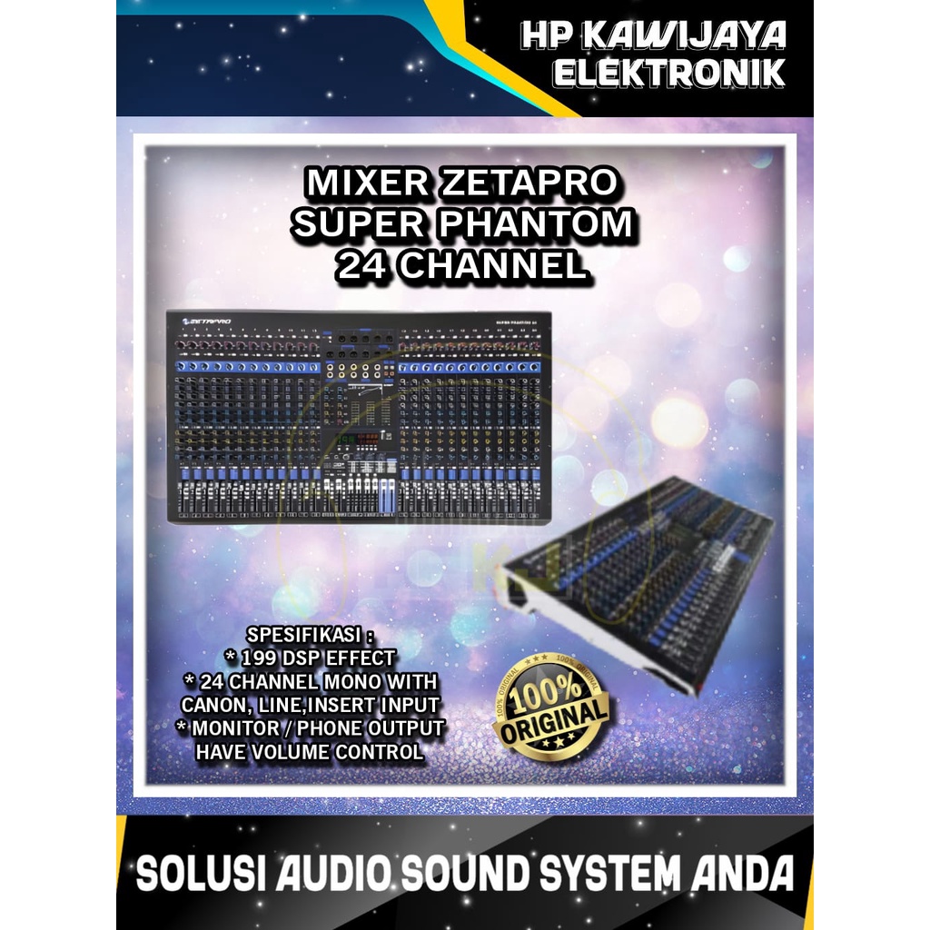 MIXER AUDIO ZETAPRO SUPER PHANTOM 24 CHANNEL MIXER ZETAPRO SUPER PHANTOM 24CH