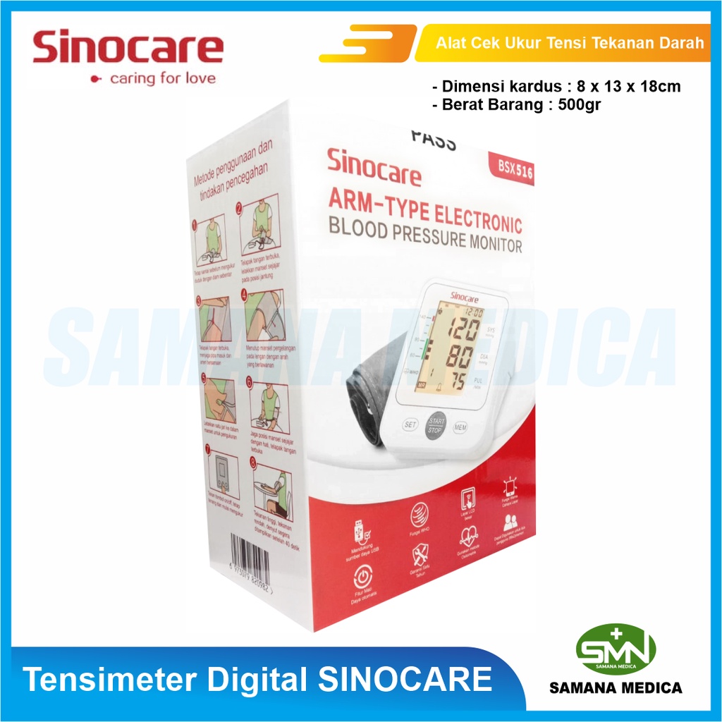 Tensimeter Digital SINOCARE BSX516 Alat Cek Ukur Tensi Tekanan Darah Promo