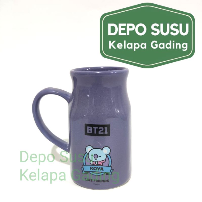 Ceramic Mug BT21 Official Line Friends | BTS Milk Life Gelas Keramik Limited Edition