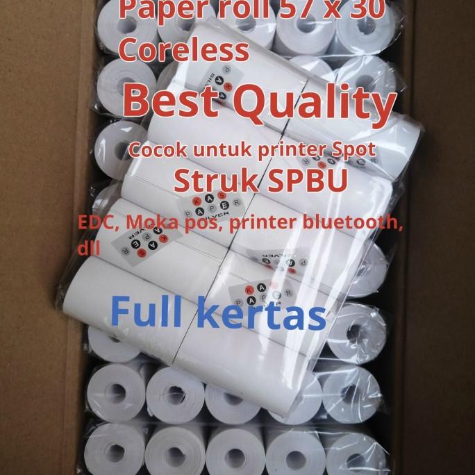 

(ISI 100roll) Kertas Kasir Thermal Paper Roll 57 x 30 / 57x30 polos