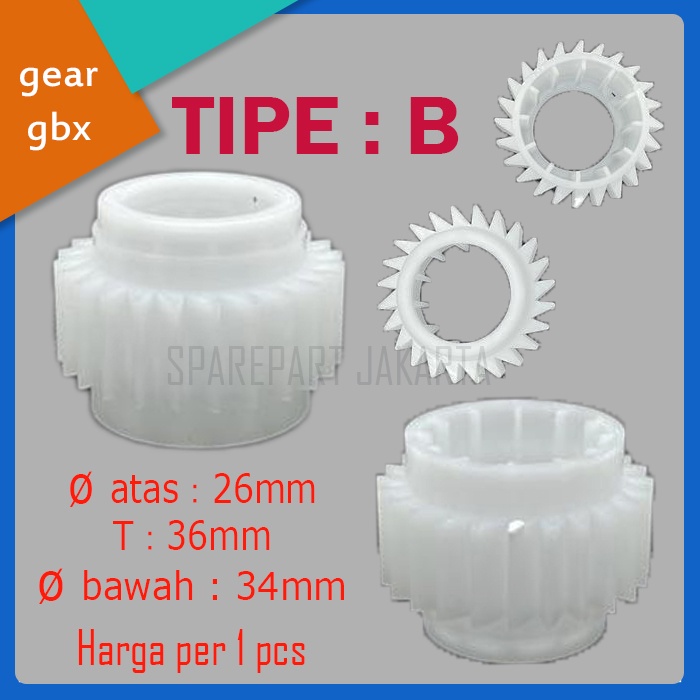 Plastik gear gearbox mesin cuci 1 tabung 033B