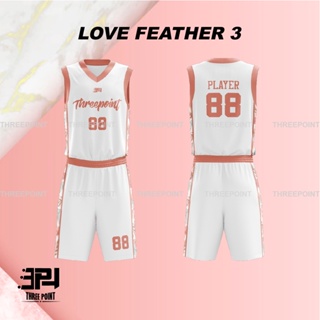 Promo  Jersey Basket Threepoint Love Feather 3 Setelan