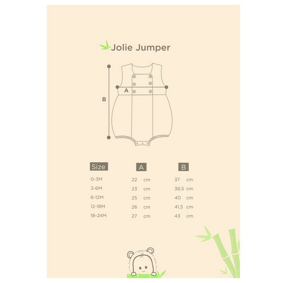 Bamboo And Bub Jolie Jumper - Jumper Romper Bayi Perempuan  Bodysuits Baby Baju Rumah Anak