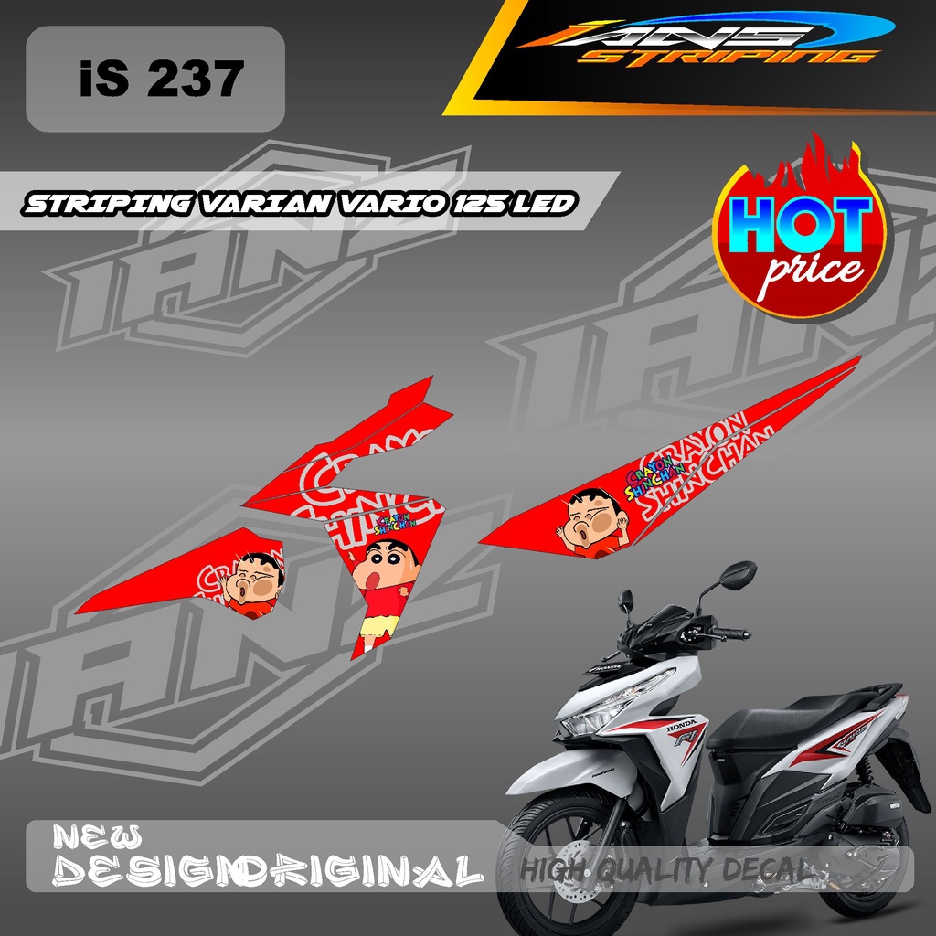 STIKER DECAL HONDA VARIO CUSTOM VERSI SINCHAN VARIAN WARNA / DECAL HONDA VARIO 125 LED KARAKTER / STIKER KERETA VARIO 125 SINCHAN IS237