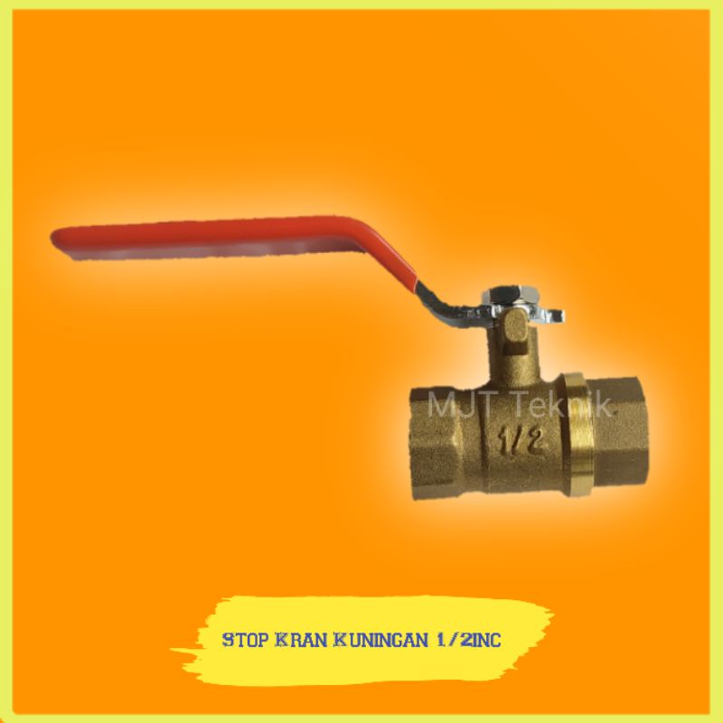 Stop kran Kuningan 1/2inc Shisuka Ball Valve Kuningan Asli Original