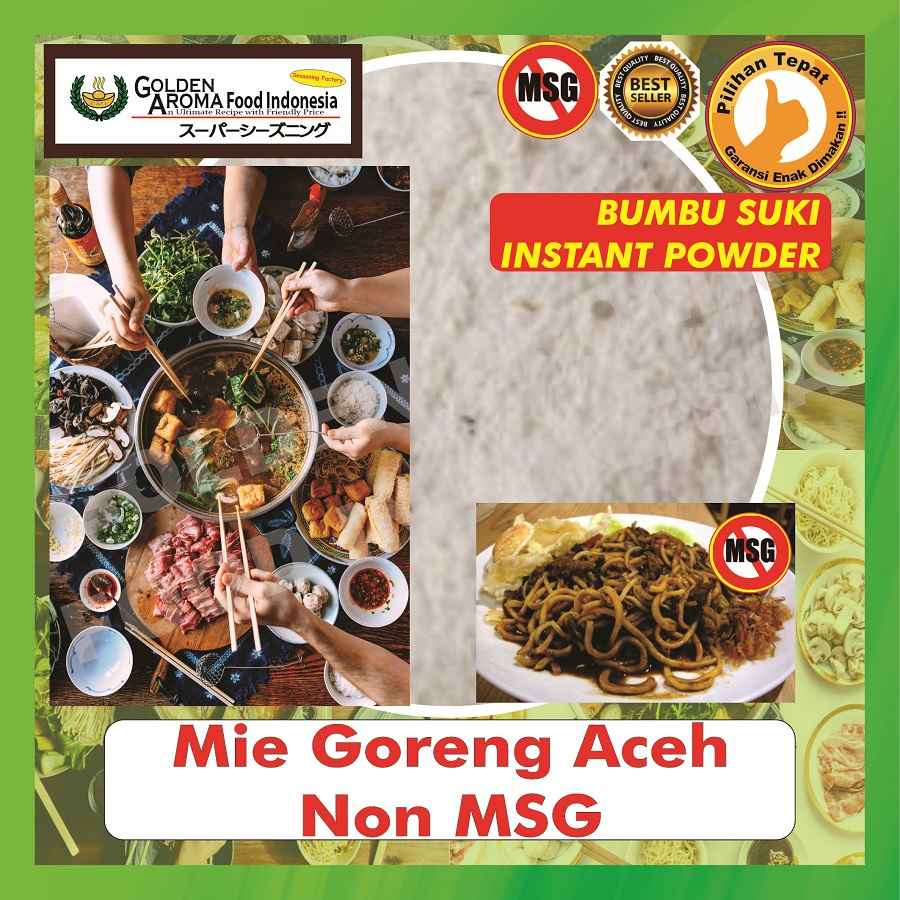 

BUMBU STEAMBOAT Mie Goreng Aceh Non MSG 1Kg Suki Instan Shabu Hotpot Fried Noodle Tanpa MSG Kiloan 1 Kg Halal Sabu Kuah Soup Original Stemboat Steambot Steamboot Sukiyaki Grill Bakar Instant Gafi Seasoning Powder Murah Enak Terbaik Premium Promo