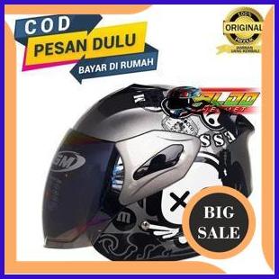 accessories HELM GM FIGHTER MOTIF SPEAK UP DARK GRAY ORIGINAL TERLARIS 140ZZ3