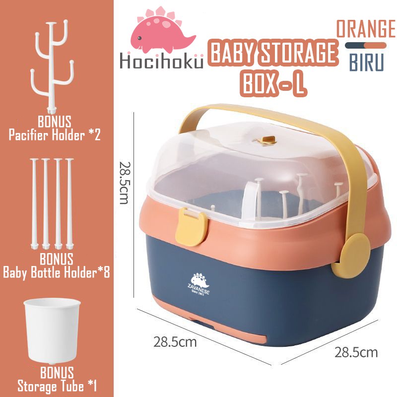 *COD* Rak Pengering Botol Bayi Zavanese Perlengkapan Bayi - Pengering Botol Gelas Serbaguna-ORANGE  SIZE L+BUBLE