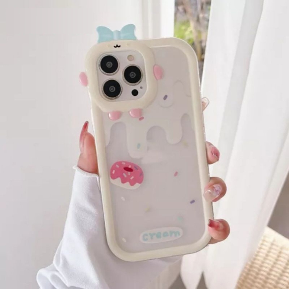 Case Realme 2 2 Pro C21Y C25Y C30 C30S C31 C33 C35 Narzo 50A Prime 50i Prime Casing Cute Dounat 3D Camera Monster Character Silicon Premium