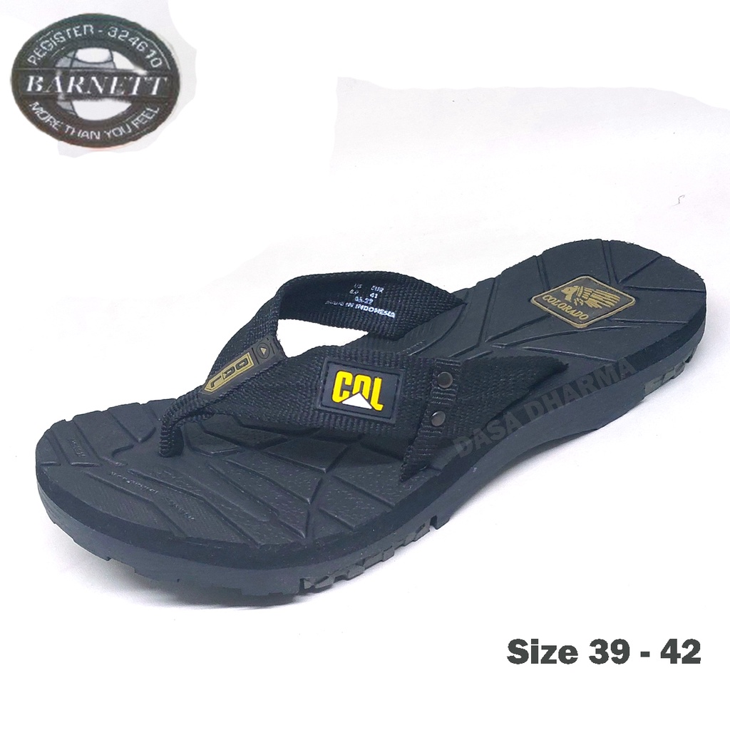 Sandal Barnet Colorado Star Jepit Gunung Pria Hitam Size 39 - 42